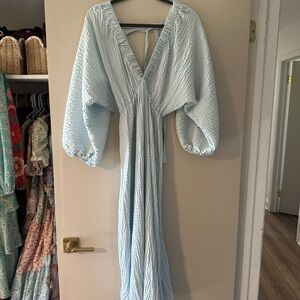 ASOS Light Blue Textured Maxi Dress